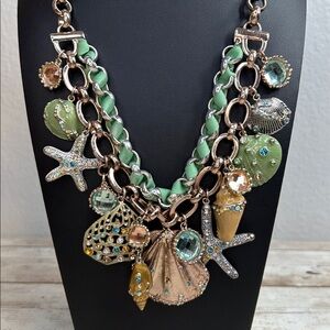 St. Thomas Green and Rose Gold Seashell Necklace